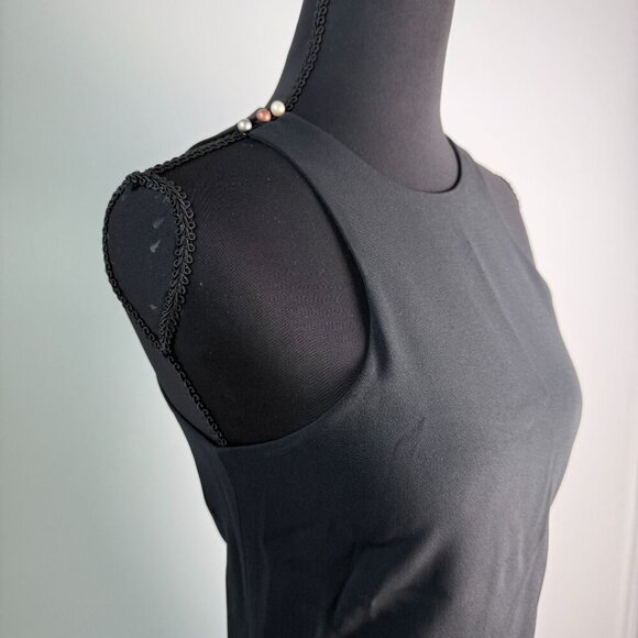 Jonathan Simkhai Dress Pearl Studded Asymmetrical Black Sz 0 Wedding Guest - Picture 10 of 11